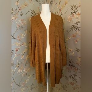 J. Jill Open Front Cable Knit Cardigan Size Medium